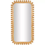 45"x24" Wood Wall Mirror with Beaded Frame Brown - Olivia & May: Decorative Rectangular Wall-Mount