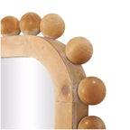 Specchio da parete in legno 45"x24" con cornice perlata marrone - Rettangolare decorativo da parete