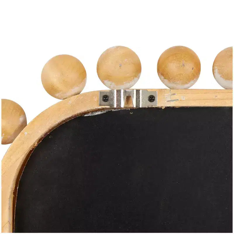 Specchio da parete in legno 45"x24" con cornice perlata marrone - Rettangolare decorativo da parete