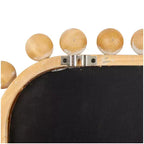 Specchio da parete in legno 45"x24" con cornice perlata marrone - Rettangolare decorativo da parete