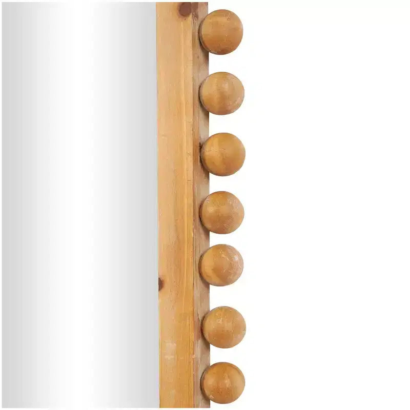 Specchio da parete in legno 45"x24" con cornice perlata marrone - Rettangolare decorativo da parete