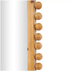 Specchio da parete in legno 45"x24" con cornice perlata marrone - Rettangolare decorativo da parete