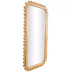 Specchio da parete in legno 45"x24" con cornice perlata marrone - Rettangolare decorativo da parete