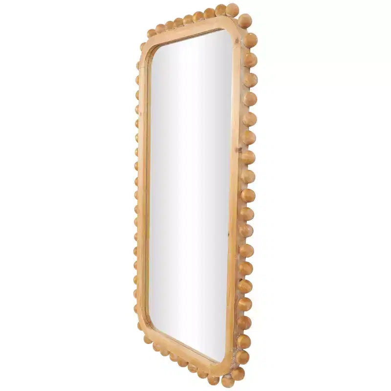 Specchio da parete in legno 45"x24" con cornice perlata marrone - Rettangolare decorativo da parete