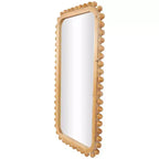 Specchio da parete in legno 45"x24" con cornice perlata marrone - Rettangolare decorativo da parete