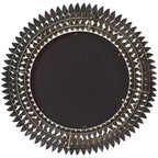 Specchio da Parete Radiale a Foglia Metallica 81x81 cm Oro - Cornice in Ferro, Nessun Montaggio Richiesto