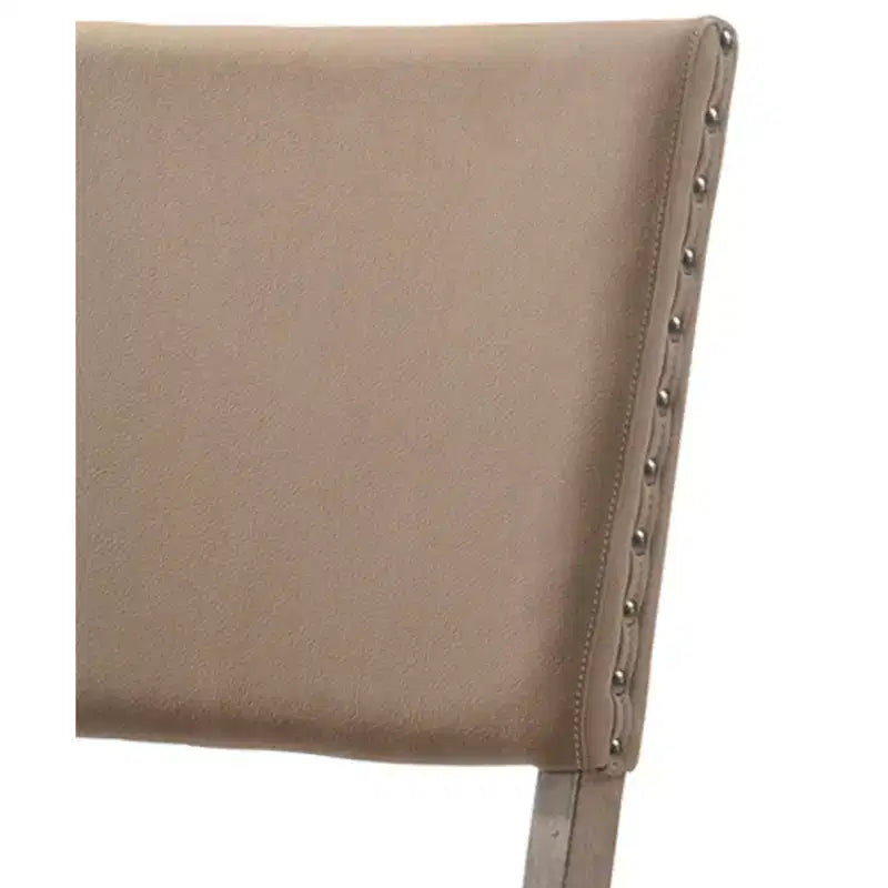 Sedia da pranzo Birmingham Script con stampa e finitura Driftwood con borchie, set da 2