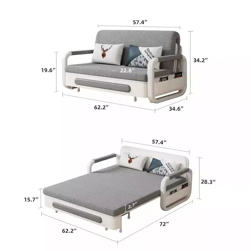 Divano letto da 62,2 pollici Divano letto multifunzione con contenitore