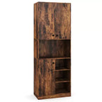 Dispensa da Cucina 166.37 cm Alta Credenza Moderna con Ripiano per Microonde Marrone/Bianco