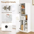 Dispensa da Cucina 166.37 cm Alta Credenza Moderna con Ripiano per Microonde Marrone/Bianco