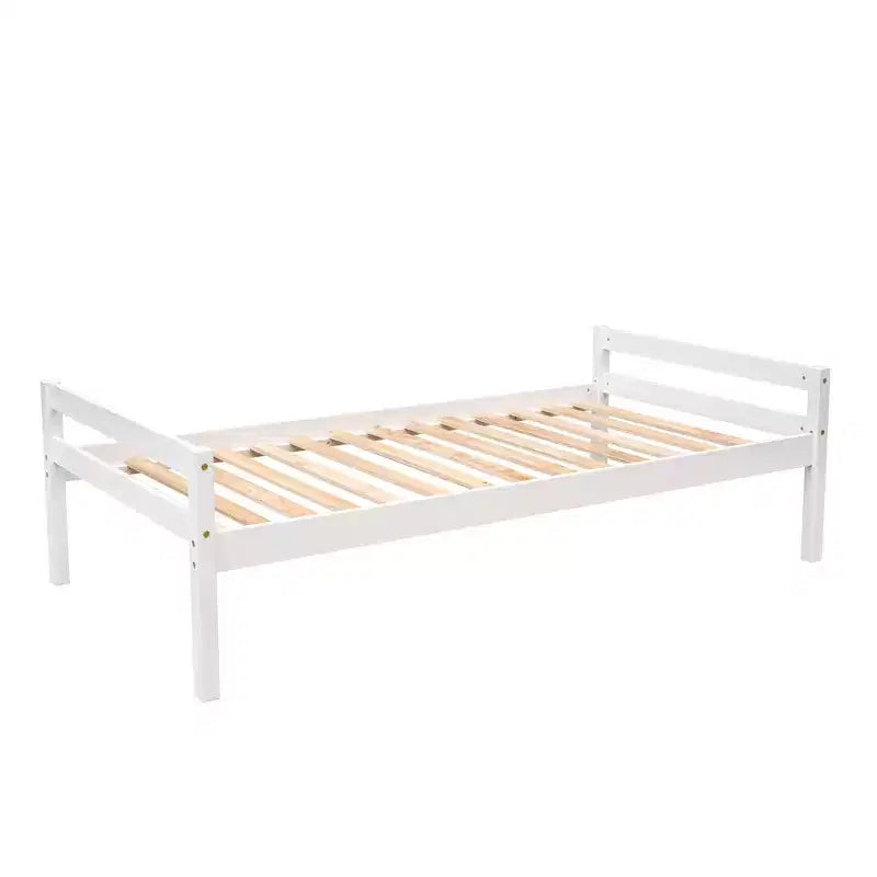 Letto a soppalco matrimoniale 241,3 cm L x 201,9 cm W con letto indipendente, scala contenitore, scrivania, mensole e cassetti