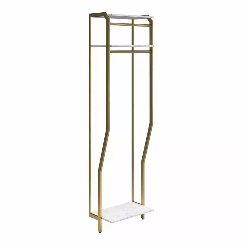 Armadio - Aste appendiabiti, marmo finto bianco e bronzo dorato