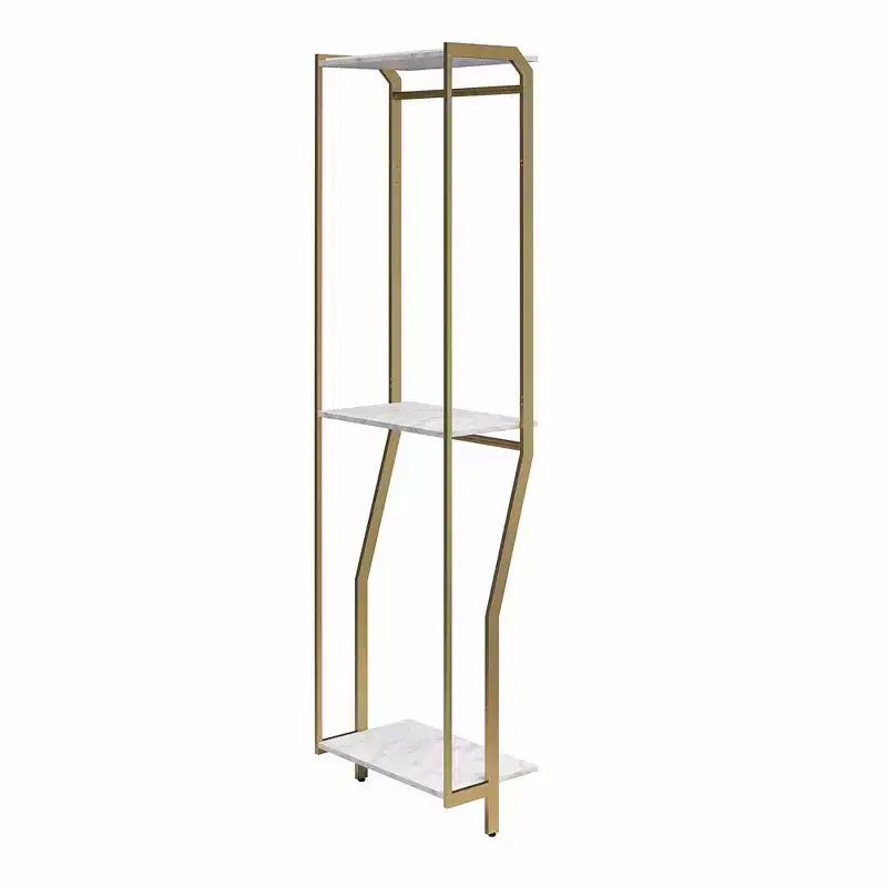 Armadio - Aste appendiabiti, marmo finto bianco e bronzo dorato
