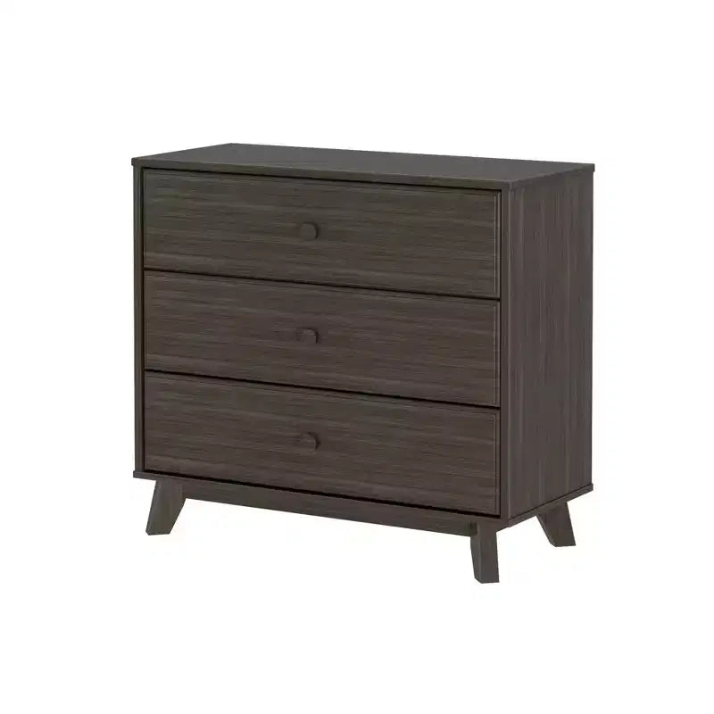 Cassettiera Classica a 3 Cassetti in Legno Massello, Comò Piccolo per Camera da Letto, Cassettiera