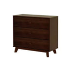 Cassettiera Classica a 3 Cassetti in Legno Massello, Comò Piccolo per Camera da Letto, Cassettiera