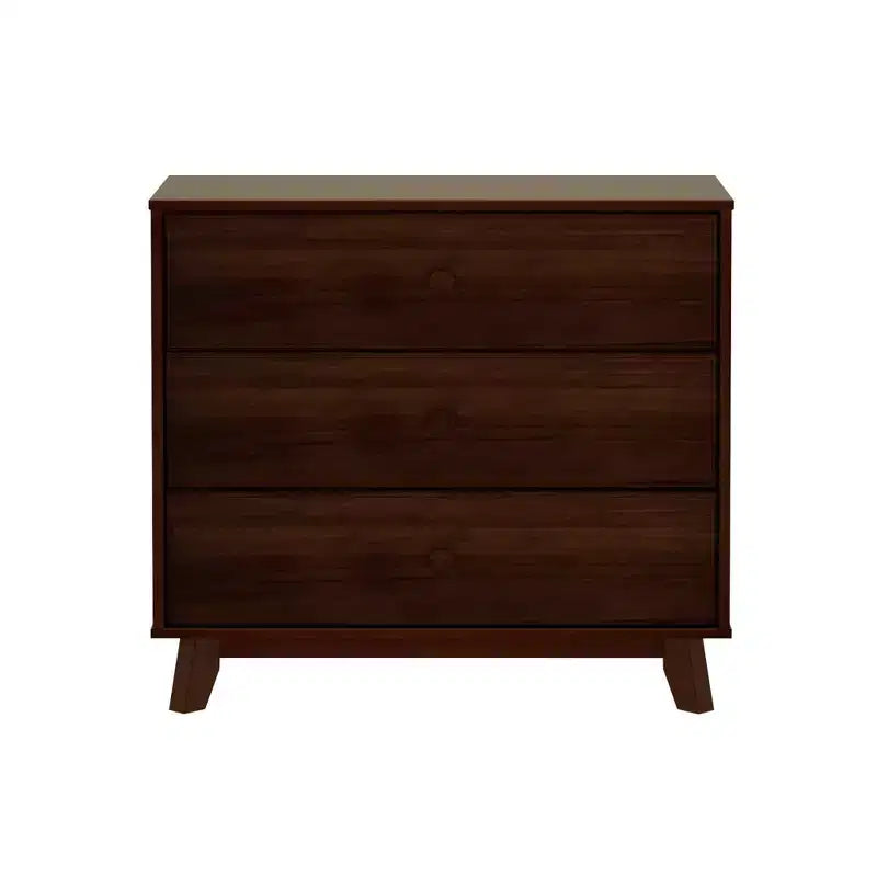 Cassettiera Classica a 3 Cassetti in Legno Massello, Comò Piccolo per Camera da Letto, Cassettiera