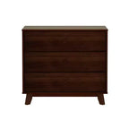 Cassettiera Classica a 3 Cassetti in Legno Massello, Comò Piccolo per Camera da Letto, Cassettiera