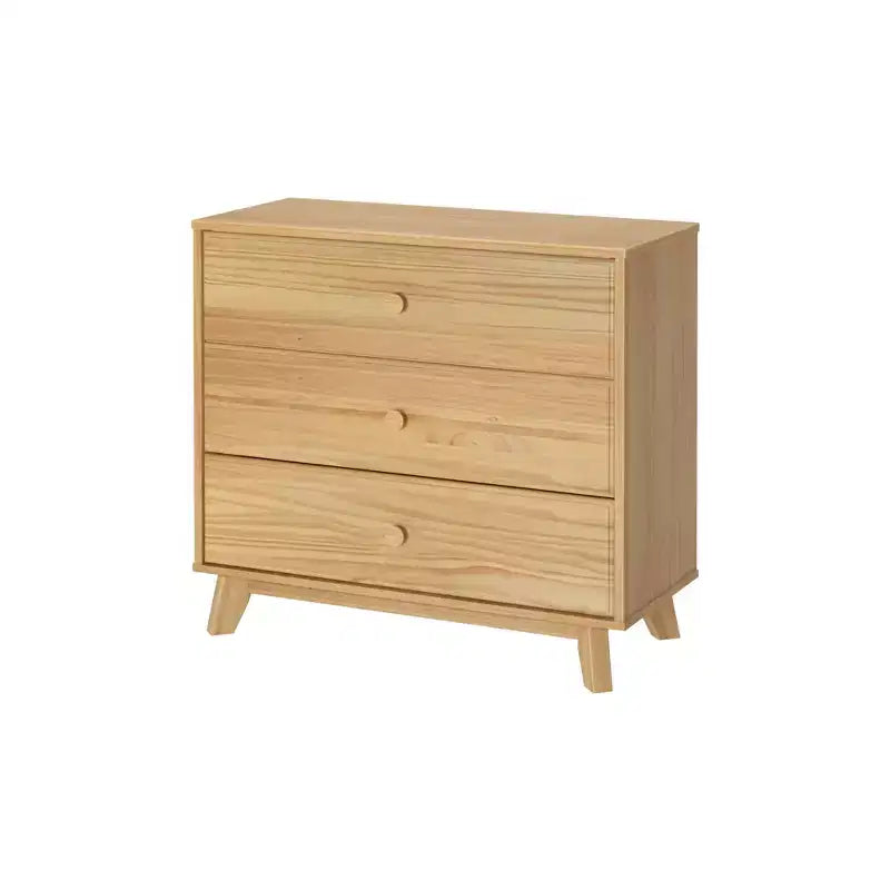 Cassettiera Classica a 3 Cassetti in Legno Massello, Comò Piccolo per Camera da Letto, Cassettiera