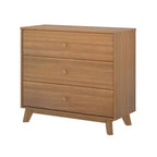Cassettiera Classica a 3 Cassetti in Legno Massello, Comò Piccolo per Camera da Letto, Cassettiera