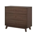 Cassettiera Classica a 3 Cassetti in Legno Massello, Comò Piccolo per Camera da Letto, Cassettiera