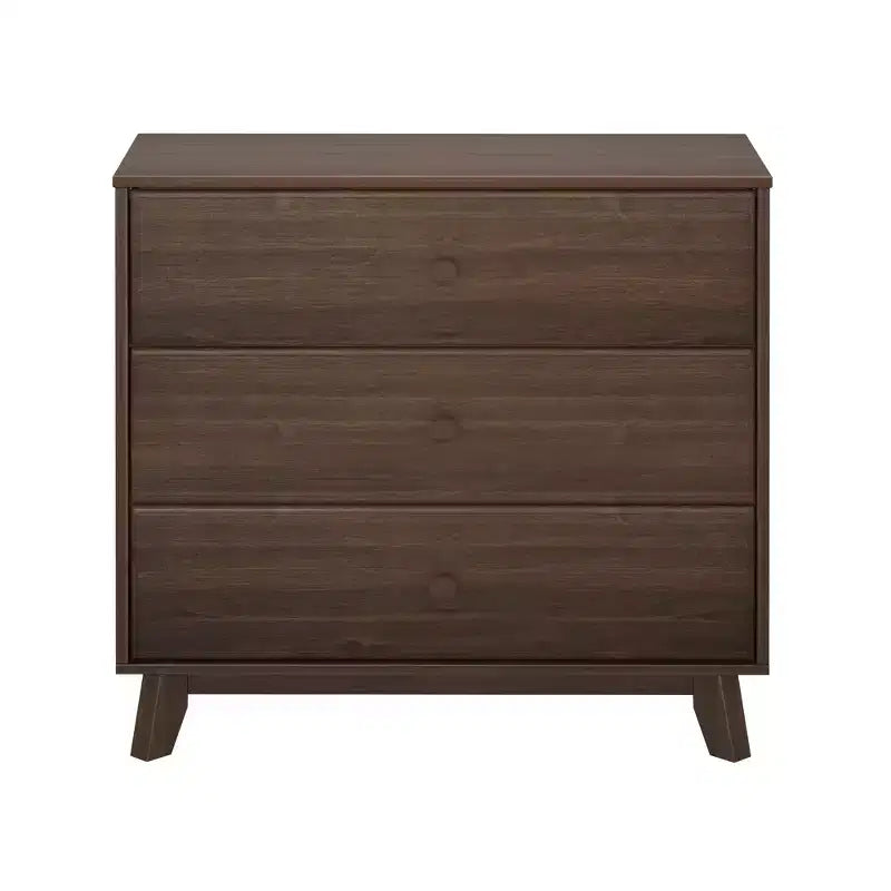 Cassettiera Classica a 3 Cassetti in Legno Massello, Comò Piccolo per Camera da Letto, Cassettiera
