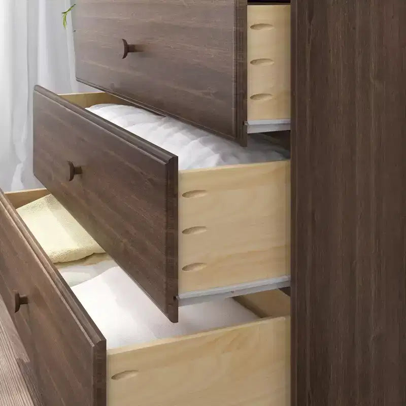 Cassettiera Classica a 3 Cassetti in Legno Massello, Comò Piccolo per Camera da Letto, Cassettiera