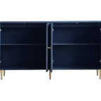 Credenza da Buffet Moderna Blu Laccata a 4 Ante in Legno Mobile Contenitore Server