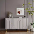 Credenza da Buffet Moderna Blu Laccata a 4 Ante in Legno Mobile Contenitore Server
