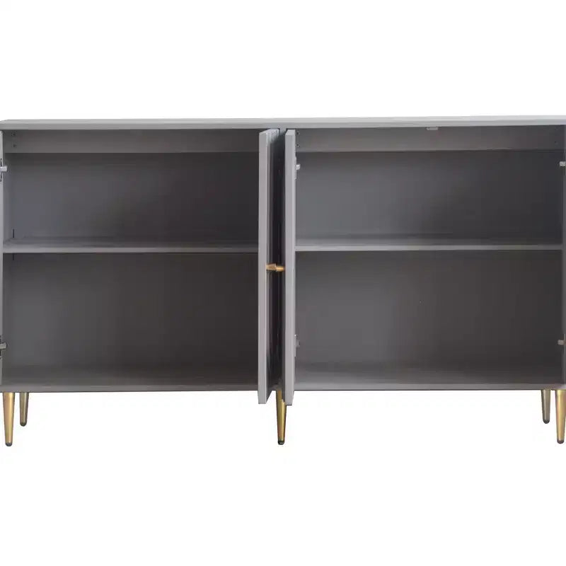 Credenza da Buffet Moderna Blu Laccata a 4 Ante in Legno Mobile Contenitore Server