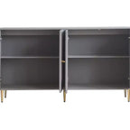 Credenza da Buffet Moderna Blu Laccata a 4 Ante in Legno Mobile Contenitore Server