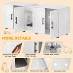 Mobile coprilavatrice per due gatti da 55 pollici, Porta TV, Superficie impermeabile facile da pulire, Chiusure per armadietto e scanalature portaoggetti, Mobile per animali domestici da soggiorno