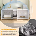 Mobile coprilavatrice per due gatti da 55 pollici, Porta TV, Superficie impermeabile facile da pulire, Chiusure per armadietto e scanalature portaoggetti, Mobile per animali domestici da soggiorno