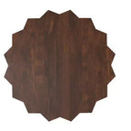 Tavolino da Caffè Contemporaneo in Legno Massello di Mango, Larghezza 86 cm, Poligonale, Completamente Assemblato