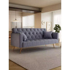 Divano Letto Convertibile Tufted in Stile Americano con Schienale Regolabile, Divano Letto Rivestito in Velluto per Soggiorno, Appartamento