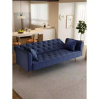 Divano Letto Convertibile Tufted in Stile Americano con Schienale Regolabile, Divano Letto Rivestito in Velluto per Soggiorno, Appartamento