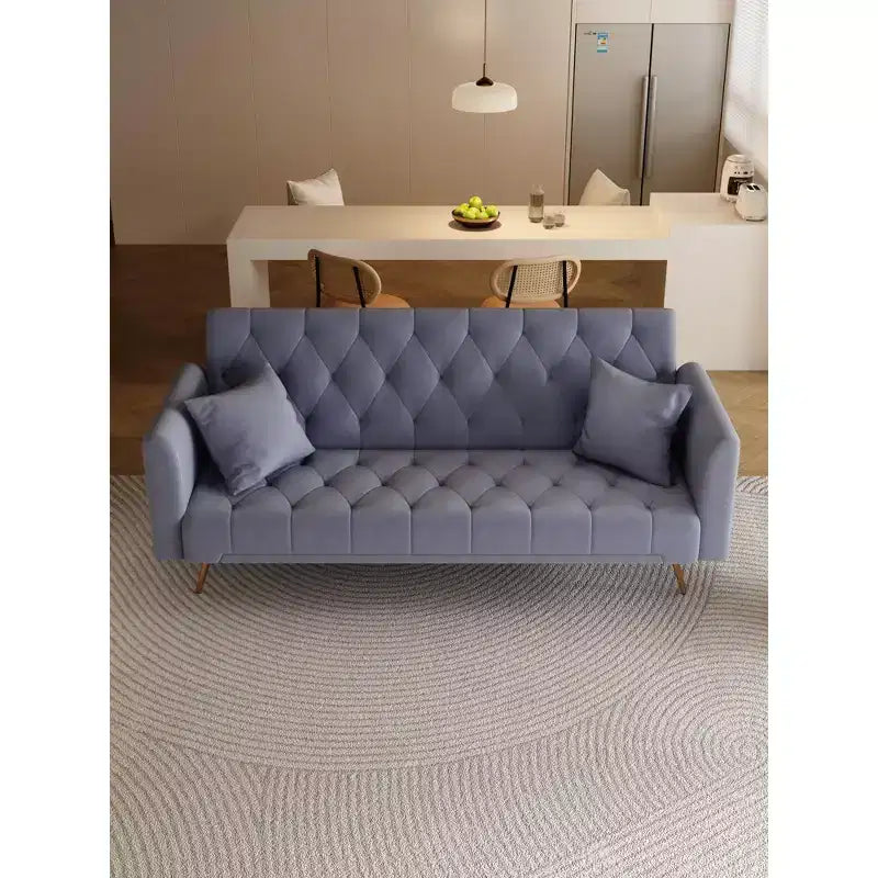 Divano Letto Convertibile Tufted in Stile Americano con Schienale Regolabile, Divano Letto Rivestito in Velluto per Soggiorno, Appartamento