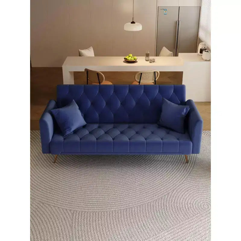 Divano Letto Convertibile Tufted in Stile Americano con Schienale Regolabile, Divano Letto Rivestito in Velluto per Soggiorno, Appartamento