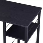 Scrivania in Rovere Invecchiato, Tavolo da Scrittura con Ripiani a 2 Livelli, Base Aperta in Metallo, Scrivania Rettangolare per Ufficio Domestico, Camera da Letto