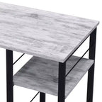 Scrivania in Rovere Invecchiato, Tavolo da Scrittura con Ripiani a 2 Livelli, Base Aperta in Metallo, Scrivania Rettangolare per Ufficio Domestico, Camera da Letto