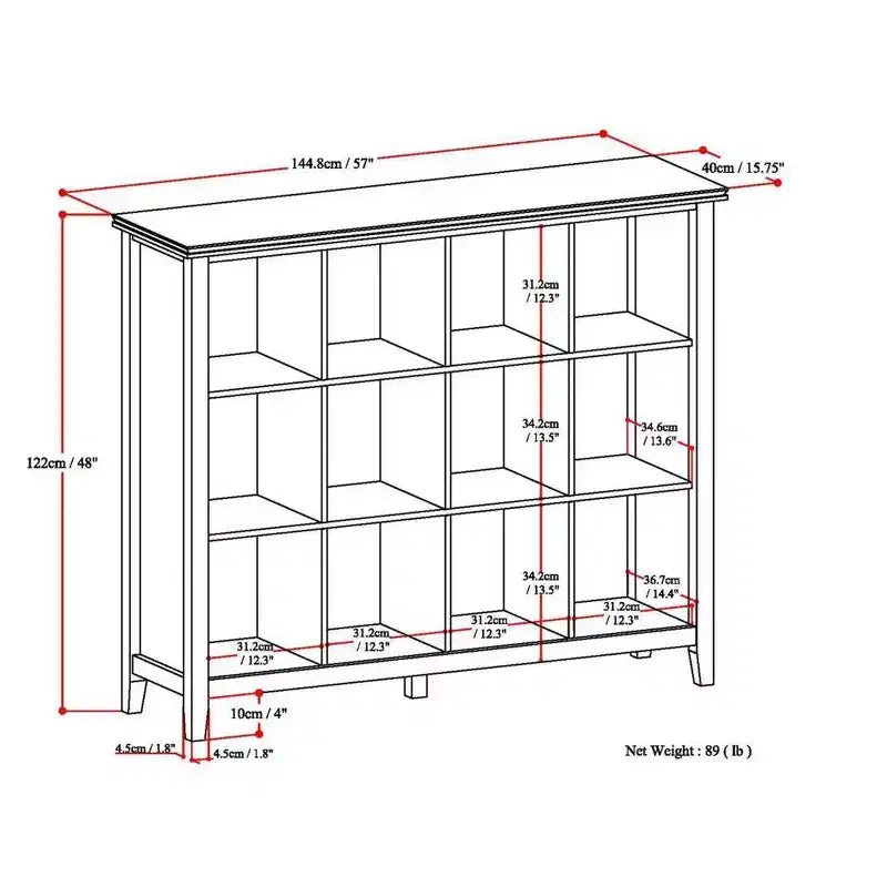 Stratford LEGNO MASSELLO 12 cubi per cameretta, 122 x 145 cm, in stile Transizionale, colore Bianco