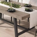 Tavolo da Pranzo Industriale, Tavolo da Cucina Rettangolare per 4-6 Persone, Design Rustico in Legno e Metallo