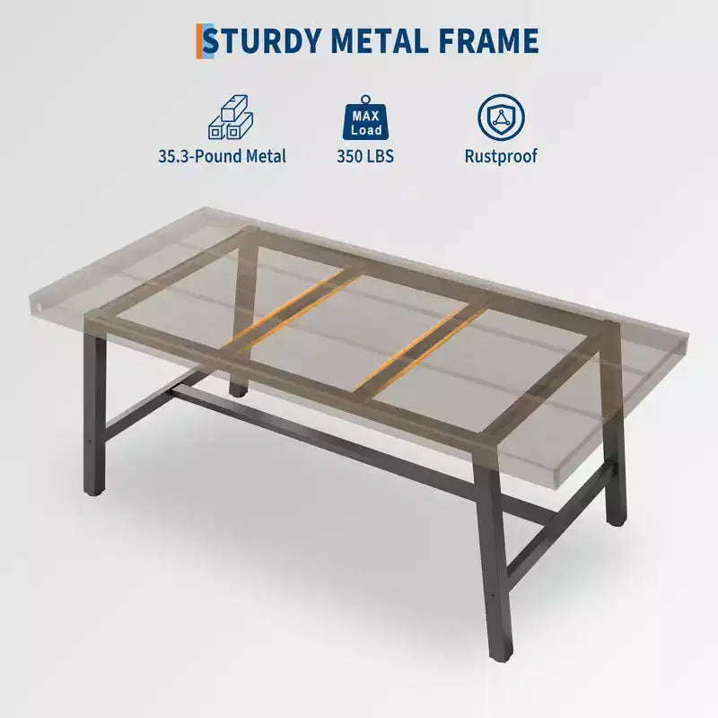 Tavolo da Pranzo Industriale, Tavolo da Cucina Rettangolare per 4-6 Persone, Design Rustico in Legno e Metallo