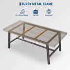 Tavolo da Pranzo Industriale, Tavolo da Cucina Rettangolare per 4-6 Persone, Design Rustico in Legno e Metallo