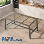 Tavolo da Pranzo Industriale, Tavolo da Cucina Rettangolare per 4-6 Persone, Design Rustico in Legno e Metallo