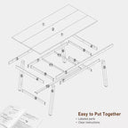 Tavolo da Pranzo Industriale, Tavolo da Cucina Rettangolare per 4-6 Persone, Design Rustico in Legno e Metallo