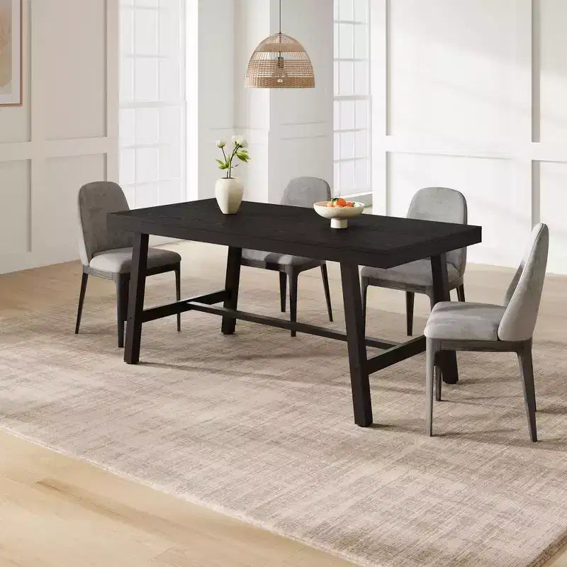 Tavolo da Pranzo Industriale, Tavolo da Cucina Rettangolare per 4-6 Persone, Design Rustico in Legno e Metallo