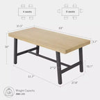 Tavolo da Pranzo Industriale, Tavolo da Cucina Rettangolare per 4-6 Persone, Design Rustico in Legno e Metallo