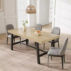 Tavolo da Pranzo Industriale, Tavolo da Cucina Rettangolare per 4-6 Persone, Design Rustico in Legno e Metallo