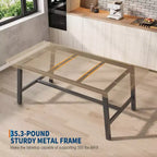 Tavolo da Pranzo Industriale, Tavolo da Cucina Rettangolare per 4-6 Persone, Design Rustico in Legno e Metallo