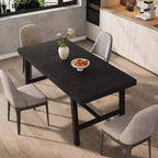 Tavolo da Pranzo Industriale, Tavolo da Cucina Rettangolare per 4-6 Persone, Design Rustico in Legno e Metallo